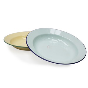 Classic 24cm Enamel Soup Plate in Pastel Colours by OUTBOUND
