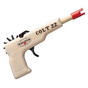 MAGNUM Wooden Toy Colt 22 Pistol Rubber Band Gun