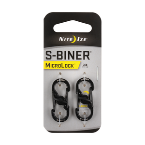 NITE IZE Microlock Steel S-Biner - 2 Pack Black