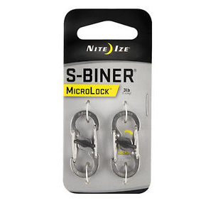 NITE IZE Microlock Steel S-Biner - 2 Pack Stainless