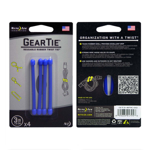 NITE IZE Gear Tie 3" 4 Pack - Blue