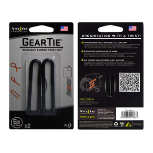 Gear Tie 6" 2 Pack - Black by NITE IZE