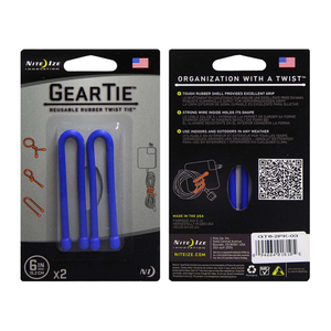 NITE IZE Gear Tie 6" 2 Pack - Blue