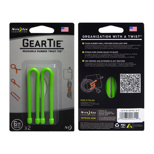 NITE IZE Gear Tie 6" 2 Pack - Lime